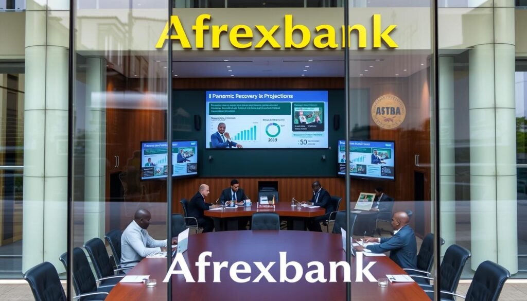 Afreximbank headquarters with financial diplomacy meeting in progress