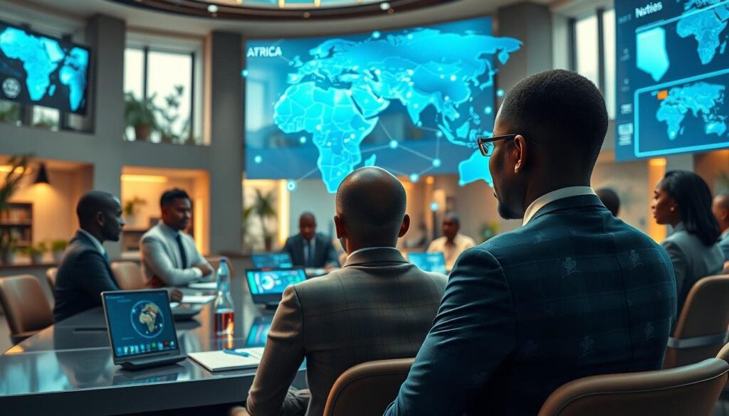 Future vision of African diplomatic engagement showing digital innovation and regional cooperation